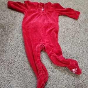 First Moments Layette 6-9 Mo Sleeper Red Velvet